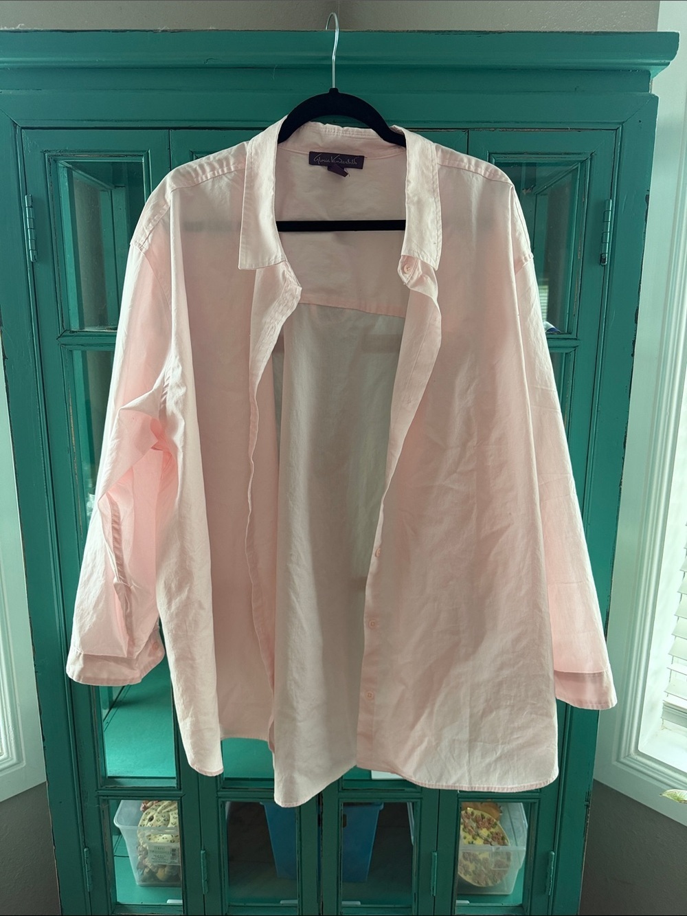 Gloria Vanderbilt Light Pink Amanda Casual Button-Down Shirt 3X NWT